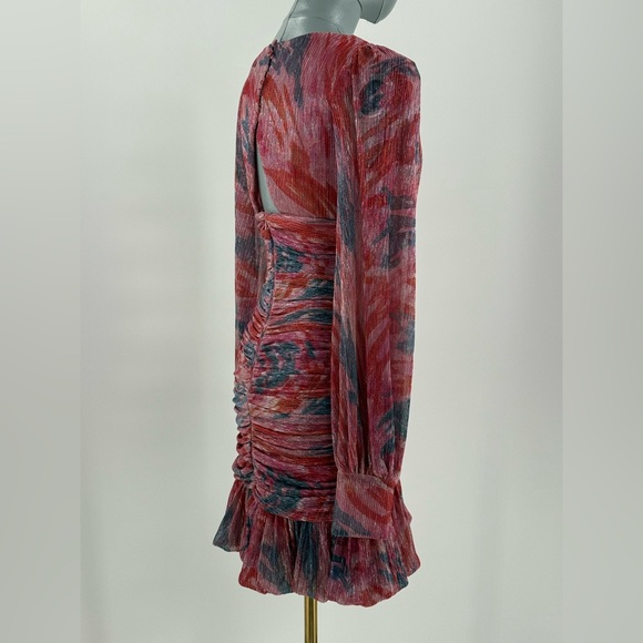 🆕 PATBO 🧿 NWOT Twist Metallic Ruched Mini Dress, Pink - Sz BR 36 US 4 - Picture 7 of 16